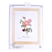 Thea Gouverneur counted cross stitch kit "Rose Redouté Evenweave", 26x38cm, DIY