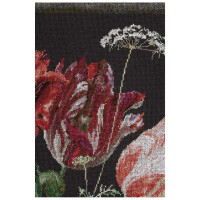 Thea Gouverneur Kreuzstich Stickpackung "Stillleben mit Blumen in einer Glasvase, Jan Davidsz. De Heem  Aida schwarz", Zählmuster, 72x49cm
