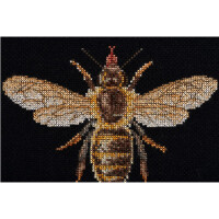Thea Gouverneur Kreuzstich Stickpackung "Honigbiene Schwarz Aida", Zählmuster, 17x18cm
