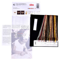 Thea Gouverneur counted cross stitch kit "Honey Bee Aida Black", 17x18cm, DIY