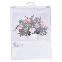 Thea Gouverneur counted cross stitch kit "Peonies  Aida", 30x40cm, DIY