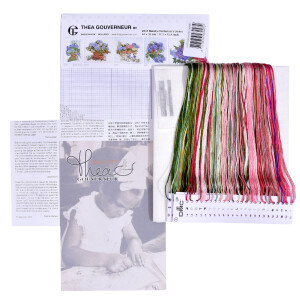 Thea Gouverneur counted cross stitch kit "Pink Hydrangea II Aida", 44x39cm, DIY