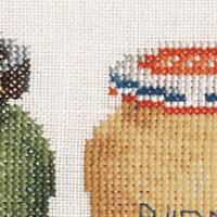 Thea Gouverneur counted cross stitch kit "Mustard Pot Aida", 13x36cm, DIY