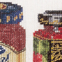 Thea Gouverneur counted cross stitch kit "Jam Pot Aida", 13x36cm, DIY