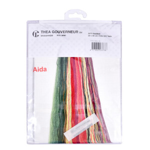 Thea Gouverneur Kreuzstich Stickpackung "Gladiolenrot Aida", Zählmuster, 20x88cm
