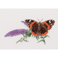 Thea Gouverneur Kreuzstich Stickpackung "Schmetterlings-Budlea Aida", Zählmuster, 29x18cm