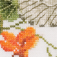 Thea Gouverneur counted cross stitch kit "Butterfly-Nasturtium Aida", 29x18cm, DIY