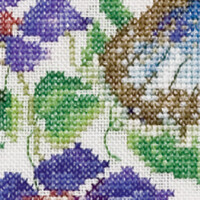 Thea Gouverneur counted cross stitch kit "Butterfly-Clematis Aida", 29x18cm, DIY