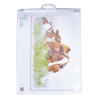 Thea Gouverneur counted cross stitch kit "Red Cow Aida", 45x70cm, DIY