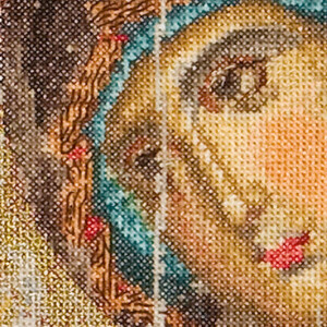 Thea Gouverneur Kreuzstich Stickpackung "Ikone Mutter Gottes Aida", Zählmuster, 22x34cm