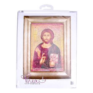 Thea Gouverneur Kreuzstich Stickpackung "Ikone Christus Pantokrator Aida", Zählmuster, 22x34cm