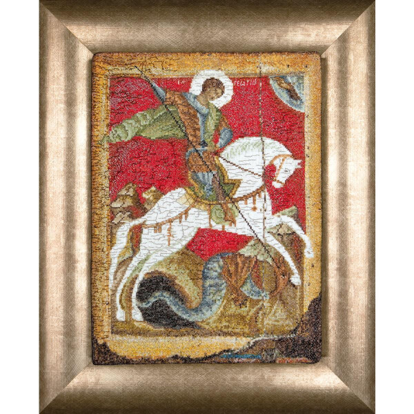 Thea Gouverneur counted cross stitch kit "Icon St. George Aida", 22x34cm, DIY