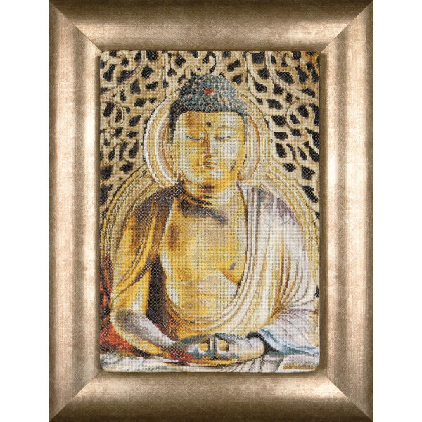 Thea Gouverneur Kreuzstich Stickpackung "Buddha Aida", Zählmuster, 22x34cm