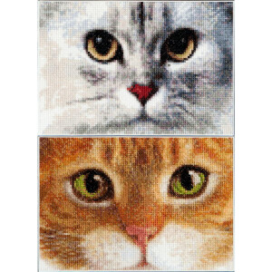 Thea Gouverneur telpakket "Cats Tiger + Kitty Aida", 17x12cm