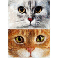 Thea Gouverneur telpakket "Cats Tiger + Kitty Aida", 17x12cm
