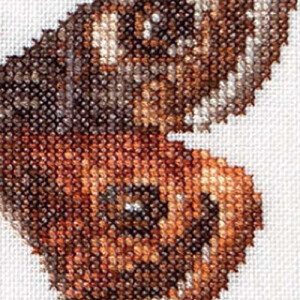 Thea Gouverneur counted cross stitch kit "Emperor moth Aida", 21x21cm, DIY