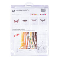 Thea Gouverneur counted cross stitch kit "Deaths-head Hawk moth Aida", 21x21cm, DIY
