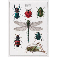 Thea Gouverneur Kreuzstich Stickpackung "Die Geschichte der Insekten Aida", Zählmuster, 55x76cm