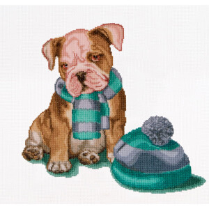 Thea Gouverneur counted cross stitch kit "Its cold outside Aida", 31x30cm, DIY
