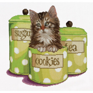 Thea Gouverneur counted cross stitch kit "Cookie time Aida", 31x30cm, DIY