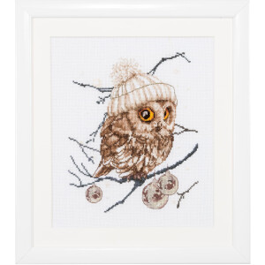 Thea Gouverneur counted cross stitch kit "Whoo..Whoo..Its Winter Aida", 31x30cm, DIY