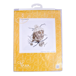Thea Gouverneur Kreuzstich Stickpackung "Whoo..Whoo..Es ist Winter Aida", Zählmuster, 31x30cm