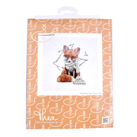 Thea Gouverneur counted cross stitch kit "Hey There Foxy Lady Aida", 31x30cm, DIY