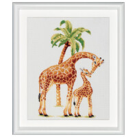 Kit punto croce Dutch Stitch Brothers "Safari Giraffa Aida", 25x38 cm