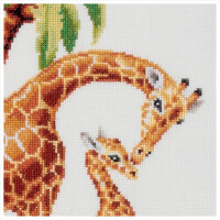 Dutch Stitch Brothers Kreuzstich Stickpackung "Safari Giraffe Aida", Zählmuster, 25x38cm