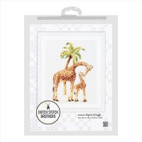 Dutch Stitch Brothers Kreuzstich Stickpackung "Safari Giraffe Aida", Zählmuster, 25x38cm