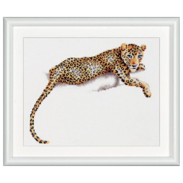 Dutch Stitch Brothers telpakket "Safari Leopard Aida", 25x21cm