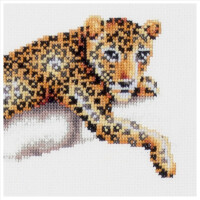 Dutch Stitch Brothers counted cross stitch kit "Safari Leopard Aida", 25x21cm, DIY