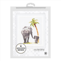 Kit de punto de cruz contado Dutch Stitch Brothers "Safari Elephant Aida", 25x38cm