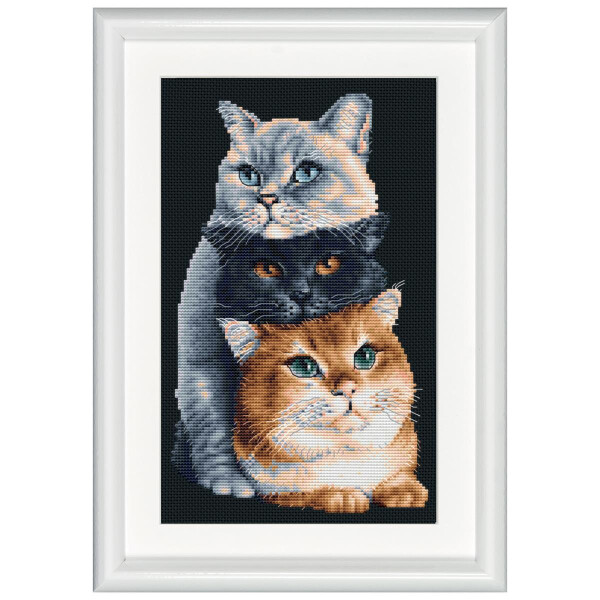 Набор для вышивки счетным крестом Dutch Stitch Brothers "Три кота Черная Аида", 18х26см