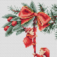 Dutch Stitch Brothers counted cross stitch kit "Christmas Elves 2 Aida", 25x25cm, DIY