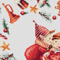 Dutch Stitch Brothers counted cross stitch kit "Christmas Elves 3 Aida", 25x25cm, DIY