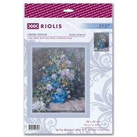 Riolis kit punto croce "Bouquet di primavera dopo il dipinto di P.A. Renoirs", 40x50cm