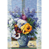 Luca-S counted cross stitch kit "Bouquet with Pansies", 25x36cm, DIY