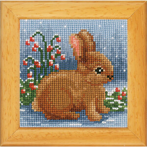 Vervaco counted cross stitch kit "Winter Animals" Stickpackung of 3, 8x8cm, DIY