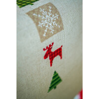 Vervaco kit punto de cruz contado mantel "Árboles de Navidad a cuadros", 29x102cm