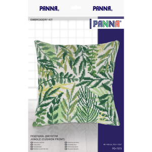 Panna counted cross stitch cushion kit "Jungle", 40x40cm, DIY