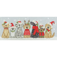 Bothy Threads counted cross stitch kit "Holiday Hounds", XKTB10, 39x16cm, DIY