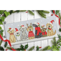 Bothy Threads counted cross stitch kit "Holiday Hounds", XKTB10, 39x16cm, DIY
