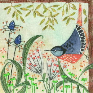 Bothy Threads stamped embroidery kit "Flights Of Fancy - Nuthatch", ELH5, 16x16cm, DIY