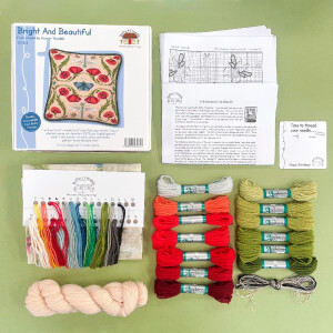 Kit de puntadas para cojines tipo tapiz estampados Bothy Threads "Bright And Beautiful", TETE13, 36x36cm