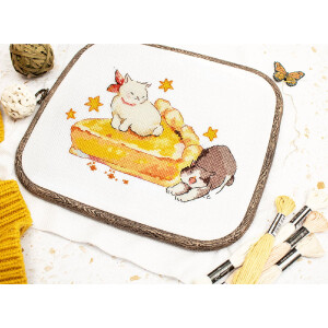 Letistitch counted cross stitch kit "Eating Sleeping...