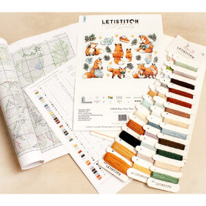 Letistitch counted cross stitch kit "Foxy New Year", 39x27cm, DIY