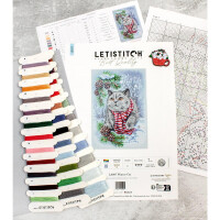 Letistitch counted cross stitch kit "Winter Cat", 28x19cm, DIY