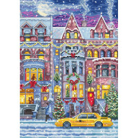 Letistitch counted cross stitch kit "Winter Townhouse", 30x21cm, DIY