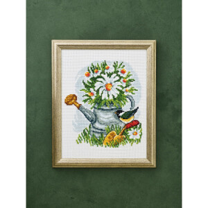 Permin counted cross stitch kit "Mousewhite bird...